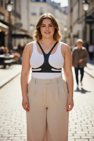 Büyük Beden Siyah Kadın Kemer Harness Stil Deri Vücut Aksesuarı - APFT1374