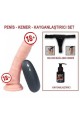 17 cm Belden Bağlamalı Titreşimli Realistik Dildo Penis Set