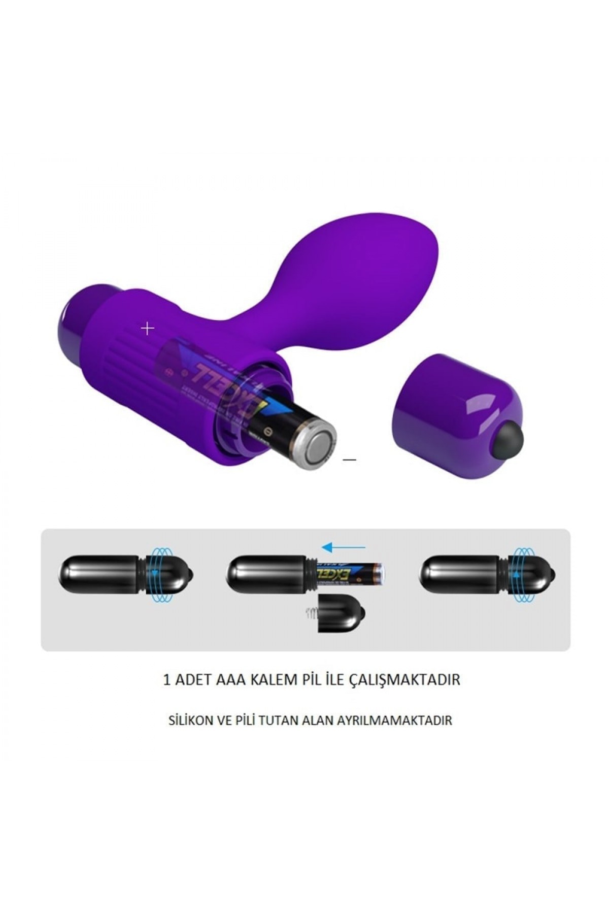 10 Fonksiyonlu Titreşimli Anal Plug - Mavi