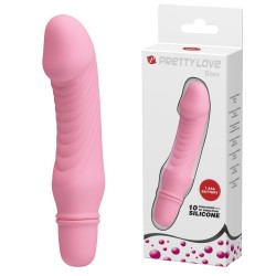 10 Titreşim Modlu Realistik Başlıklı Mini Silikon Vibratör - Stev (Pembe)