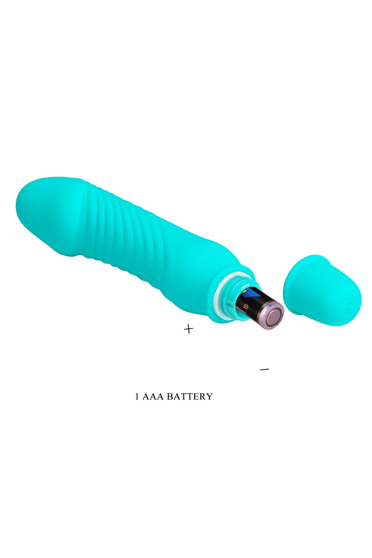 10 Titreşim Modlu Realistik Başlıklı Mini Silikon Vibratör - Stev (Turkuaz)