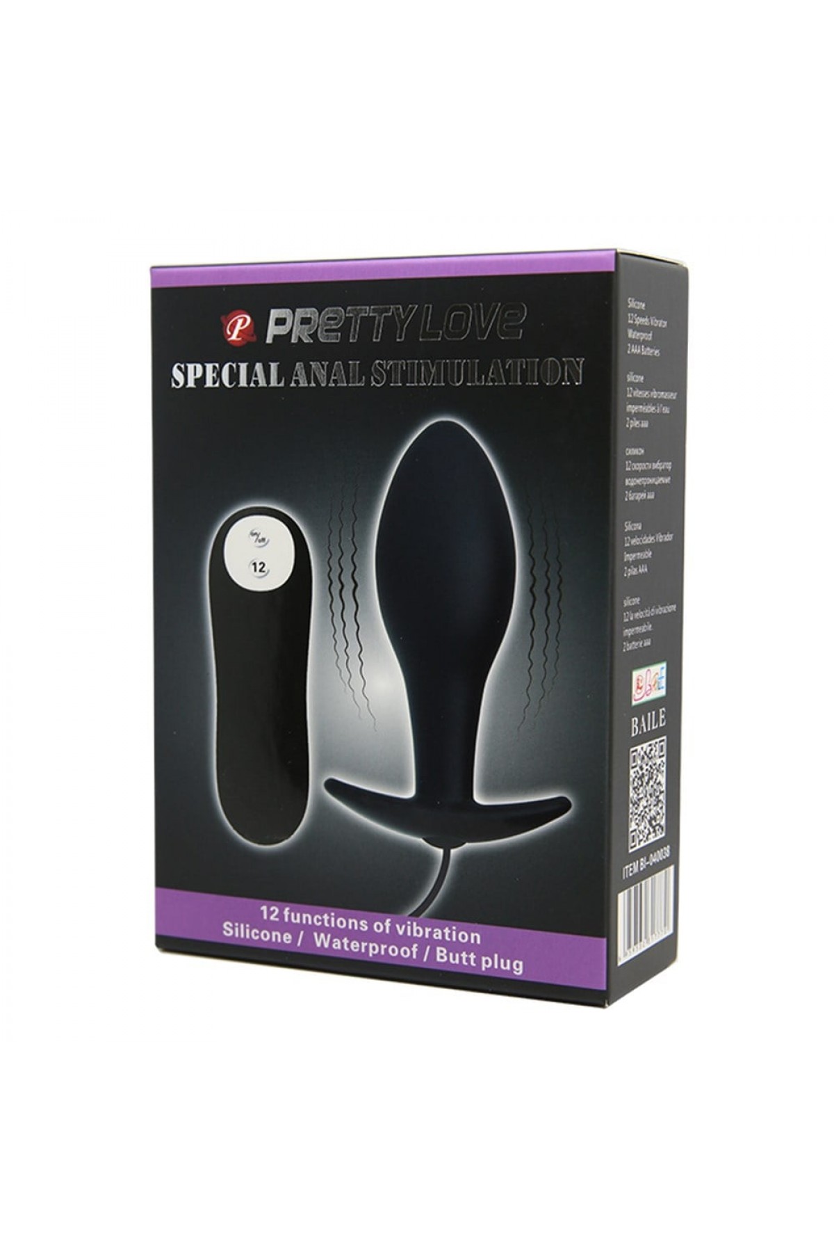 12 Fonksiyon Kumandalı 8,5 cm Titreşimli Anal Plug