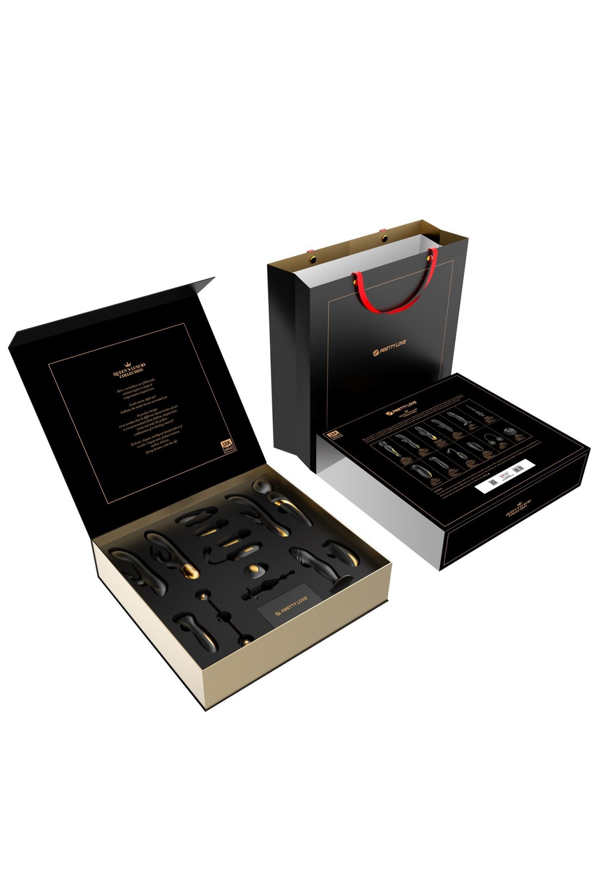 12 Parça Altın Siyah Çiftler Seti – Queen’s Luxury Collection