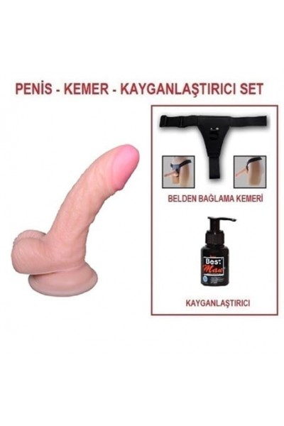 13 cm Belden Bağlamalı Realistik Dildo Penis Set