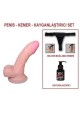 13 cm Belden Bağlamalı Realistik Dildo Penis Set