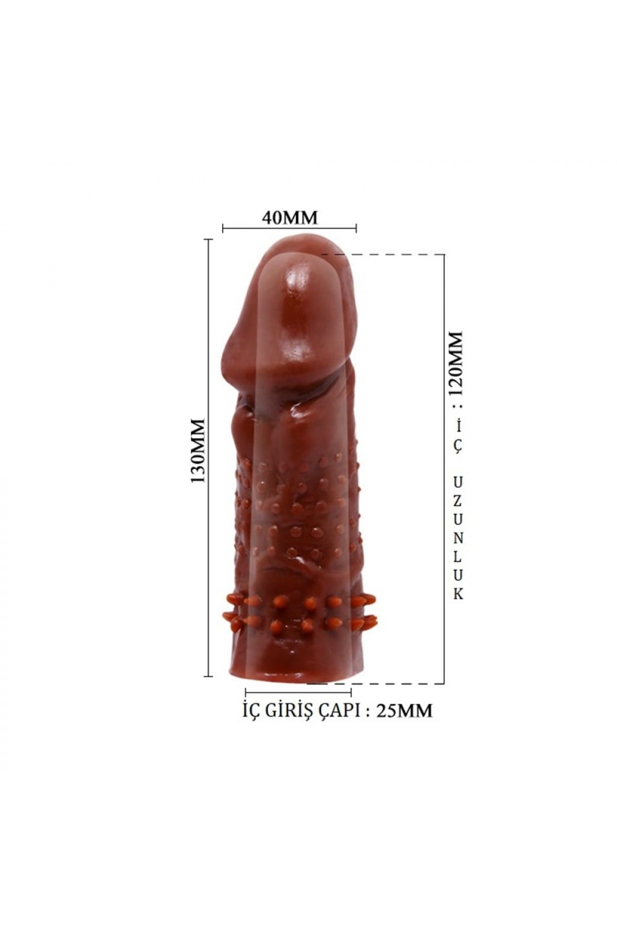 13 cm Klitoral Uyarıcılı Tırtıklı Penis Kılıfı