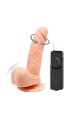 15 cm Belden Bağlamalı Gerçekçi Titreşimli 360° Oynar Başlı Dildo Vibratör Penis