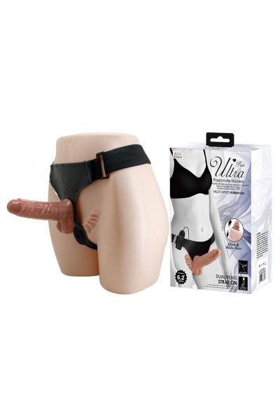 16 cm Belden Bağlamalı Çift Taraflı Yeni Nesil Titreşimli Strapon Dildo