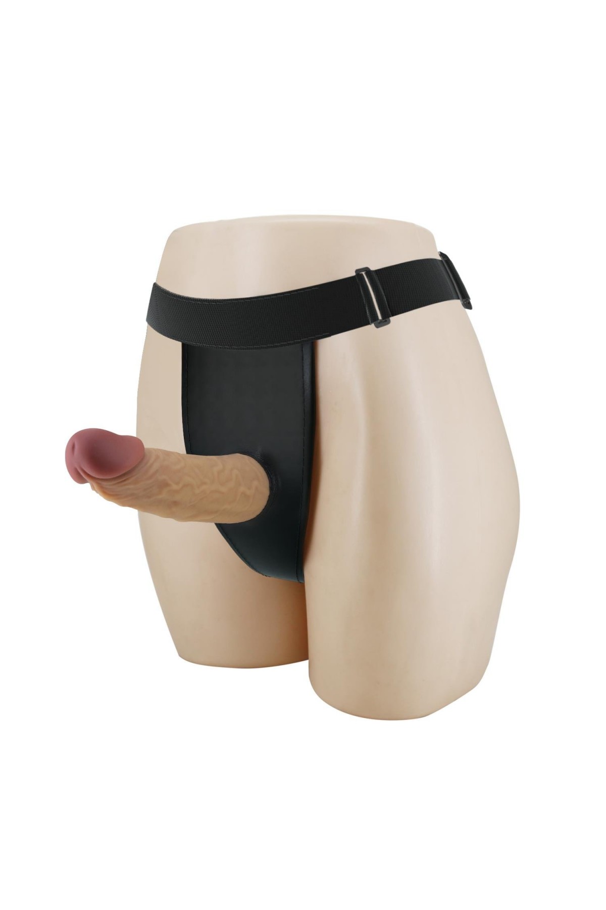 17,5 cm Belden Bağlamalı İçi Boş 7 cm Dolgulu Strapon Penis - Houston