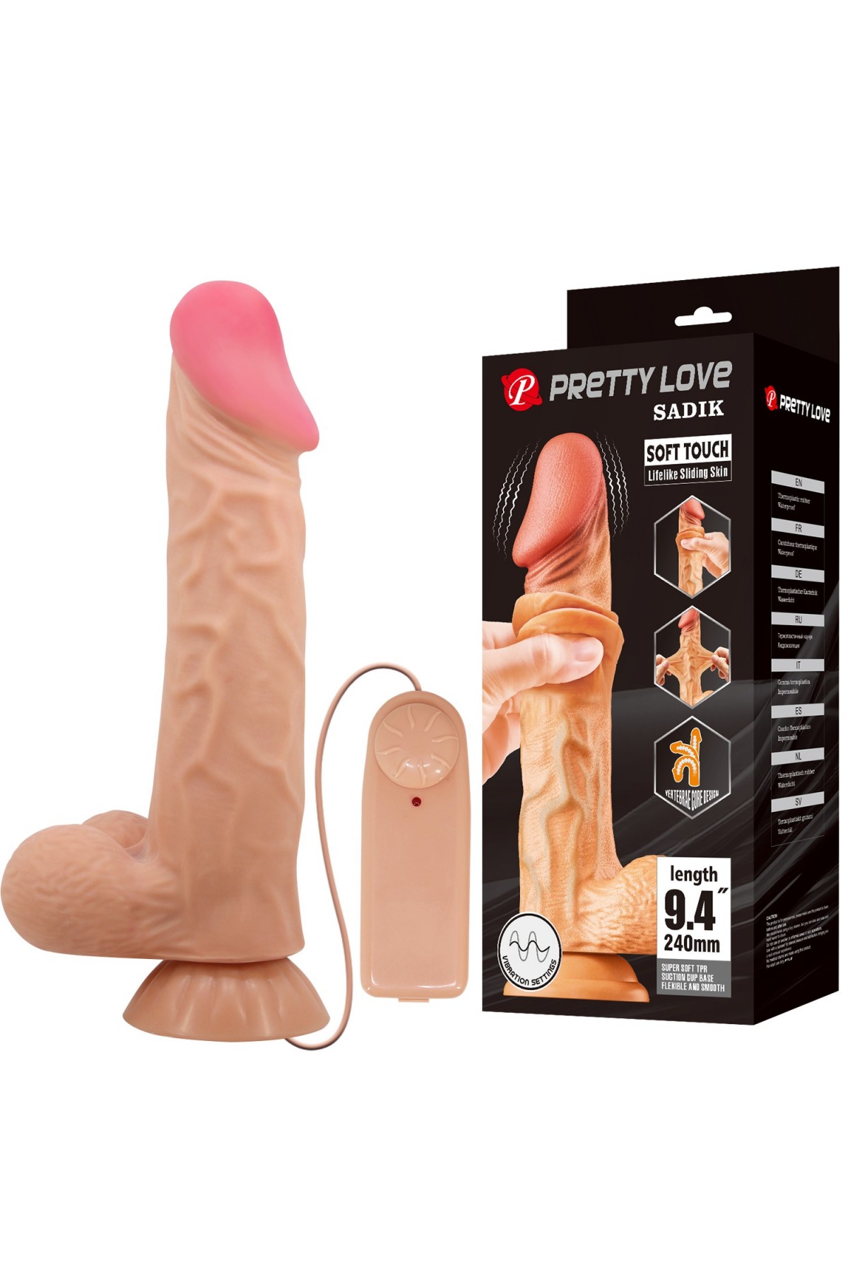 24 cm Kıkırdak Yapılı Çift Katmanlı Gerçekçi Titreşimli Belden Bağlamalı Dildo Penis - Sadik