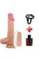 24 cm Kıkırdak Yapılı Çift Katmanlı Gerçekçi Titreşimli Belden Bağlamalı Dildo Penis - Sadik