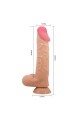 24 cm Kıkırdak Yapılı Çift Katmanlı Gerçekçi Titreşimli Belden Bağlamalı Dildo Penis - Sadik