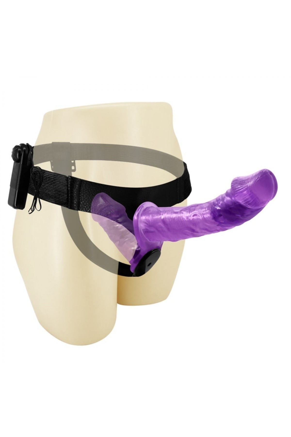 Belden Bağlamalı Çift Taraflı Titreşimli Strapon Dildo