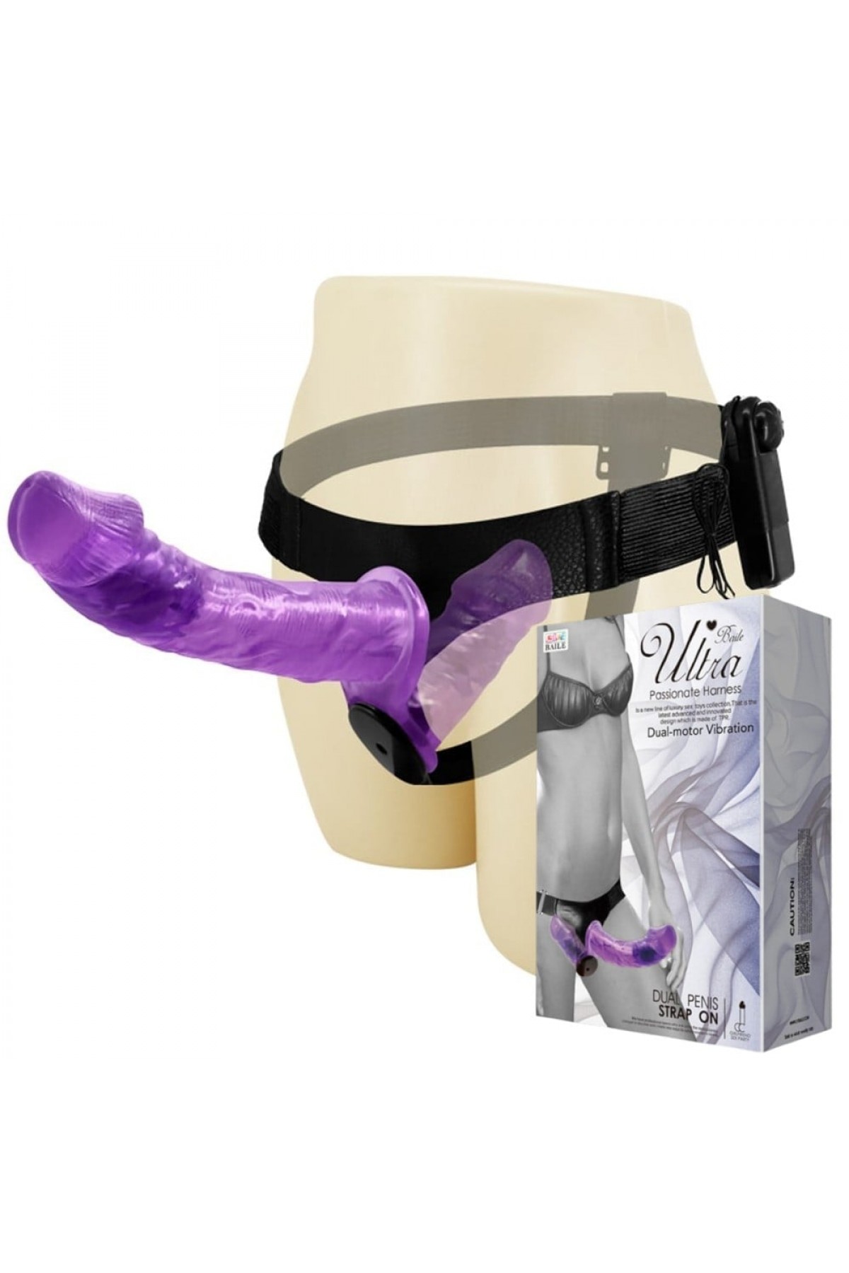 Belden Bağlamalı Çift Taraflı Titreşimli Strapon Dildo