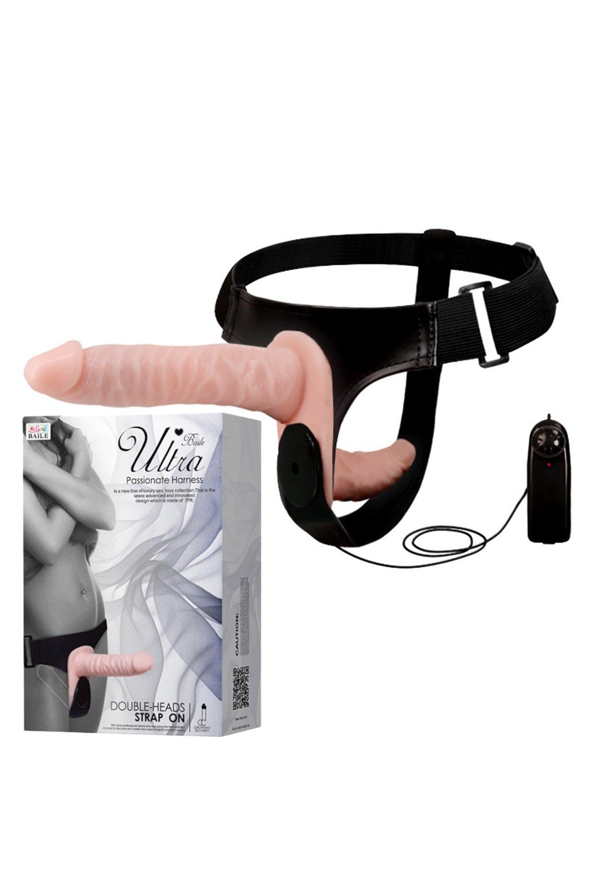 Double Belden Bağlamalı Anal Plug ve Realistik Titreşimli Penis