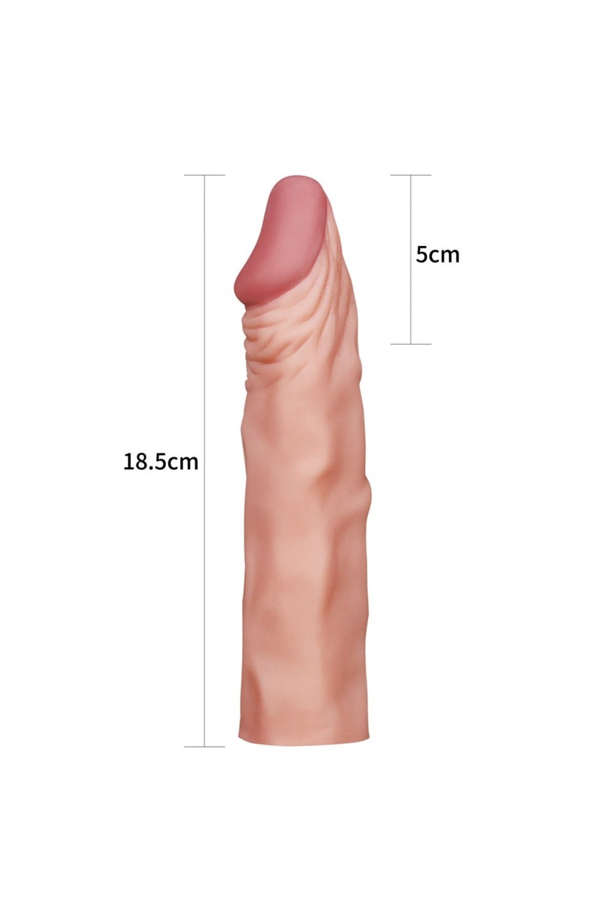 Pleasure Extender 5 cm Dolgulu Premium Ten Rengi Silikon Penis Kılıfı