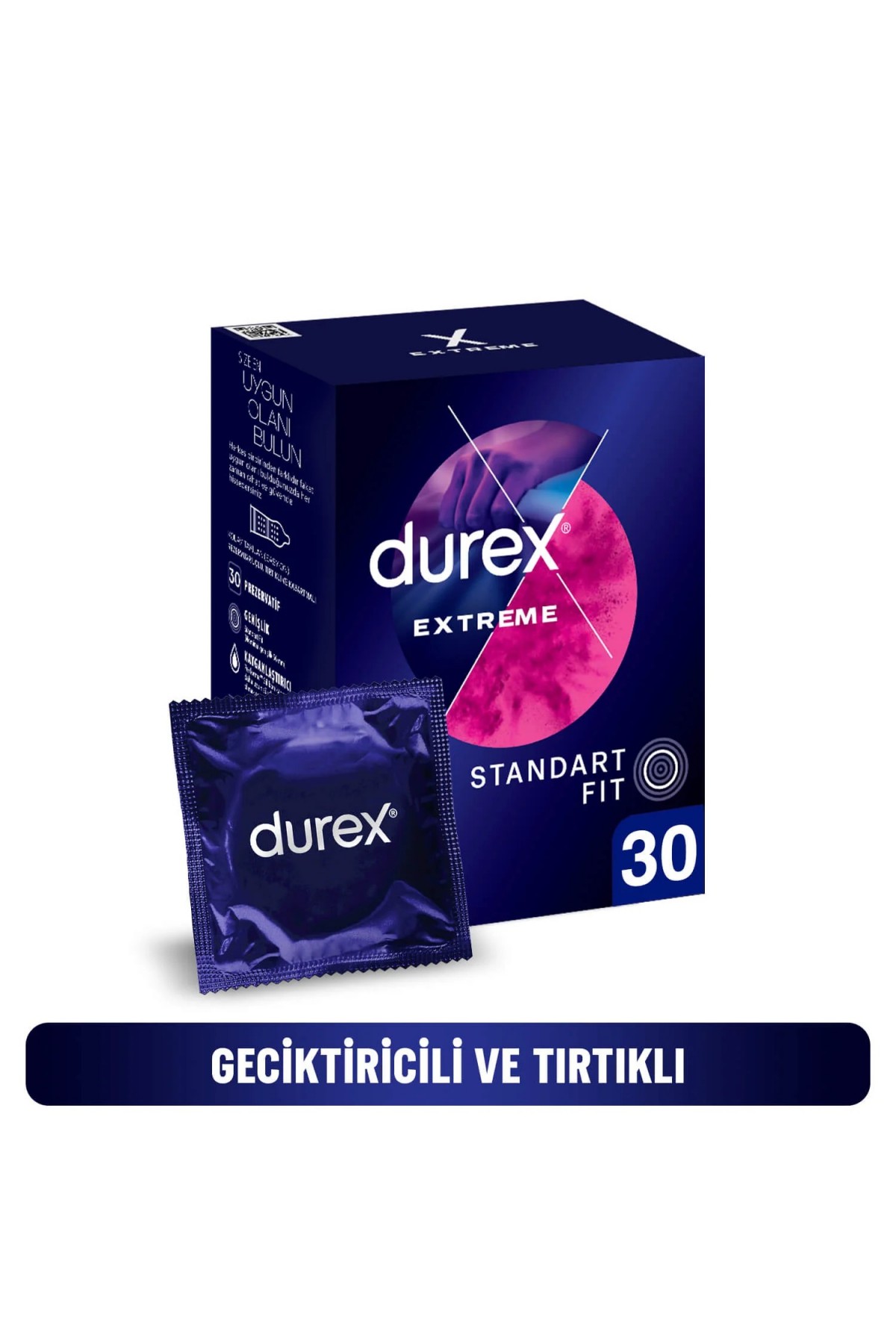Durex Extreme 30'lu Prezervatif Tırtıklı ve Geciktiricili