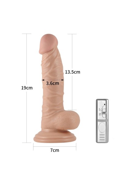 19 cm Realistik Titreşimli Vantuzlu Anal Vajinal Dildo Penis
