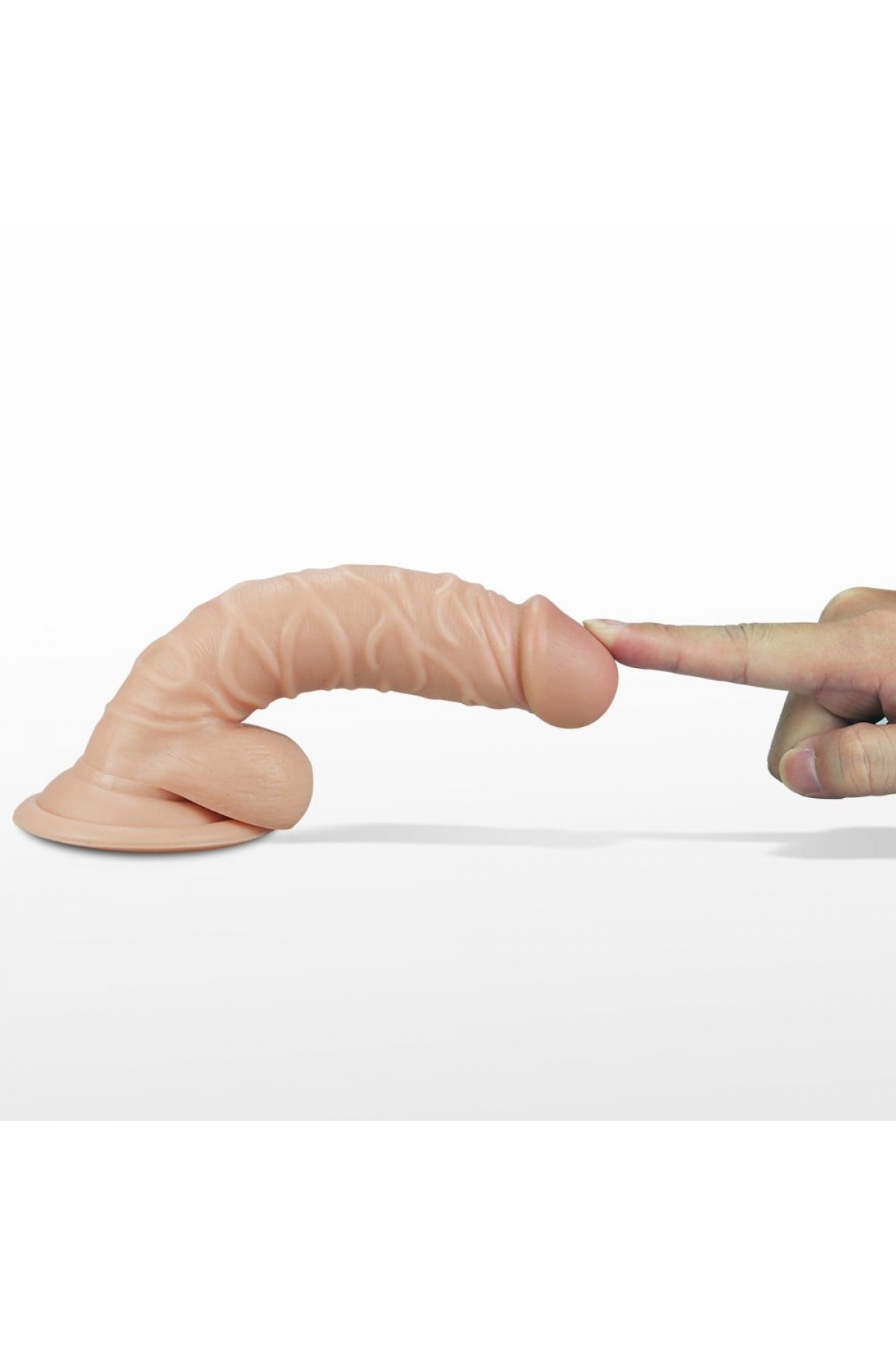 19 cm Realistik Titreşimli Vantuzlu Anal Vajinal Dildo Penis