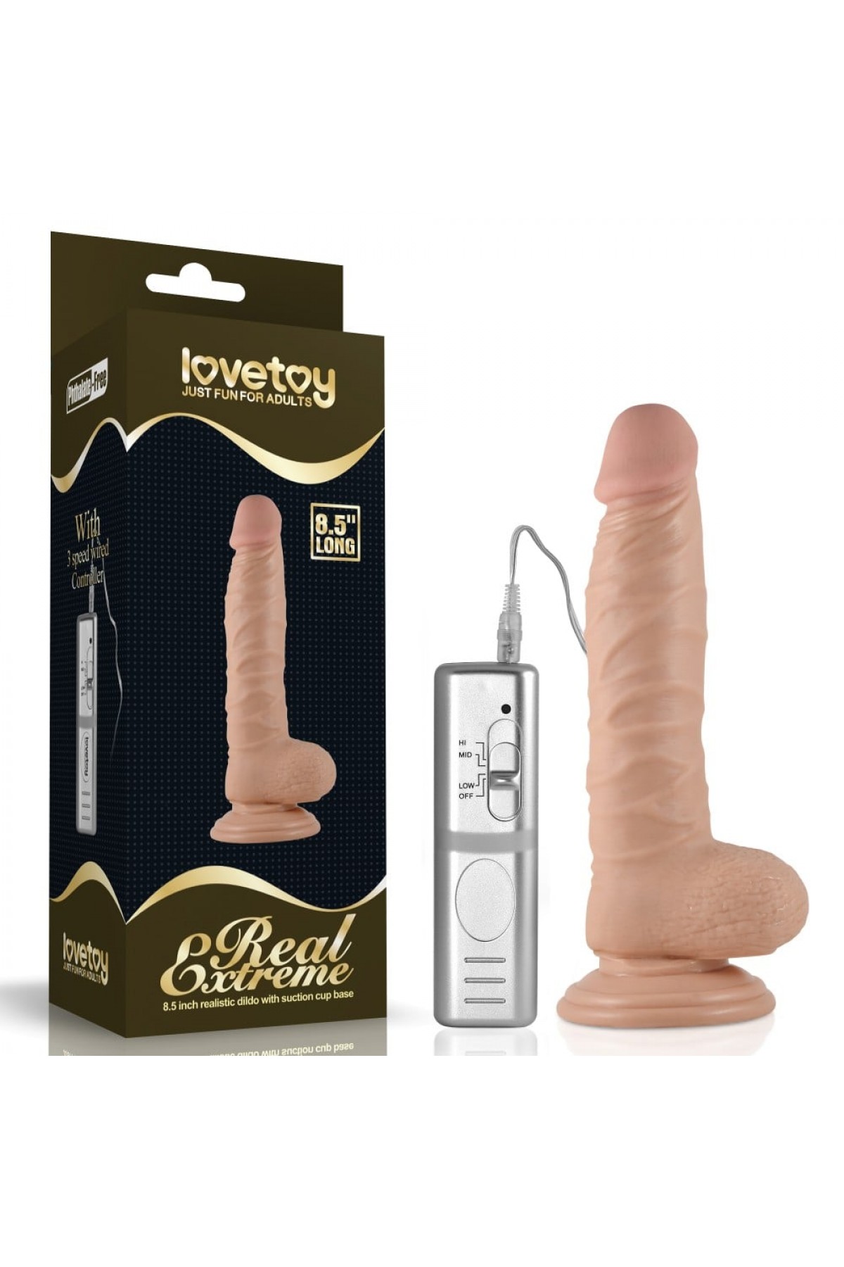 21.5 cm Realistik Titreşimli Vantuzlu Belden Bağlamalı Anal Vajinal Dildo Penis