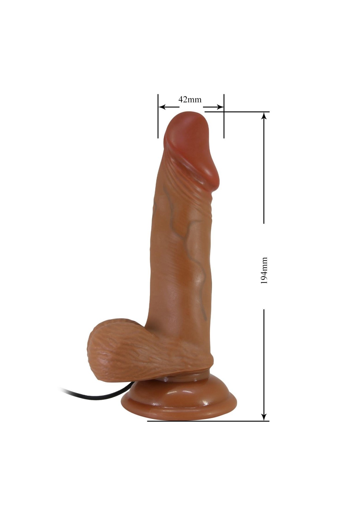 19,4 cm Belden Bağlamalı Çift Katmanlı Gerçekçi Titreşimli Dildo Vibratör Penis – Zebulon