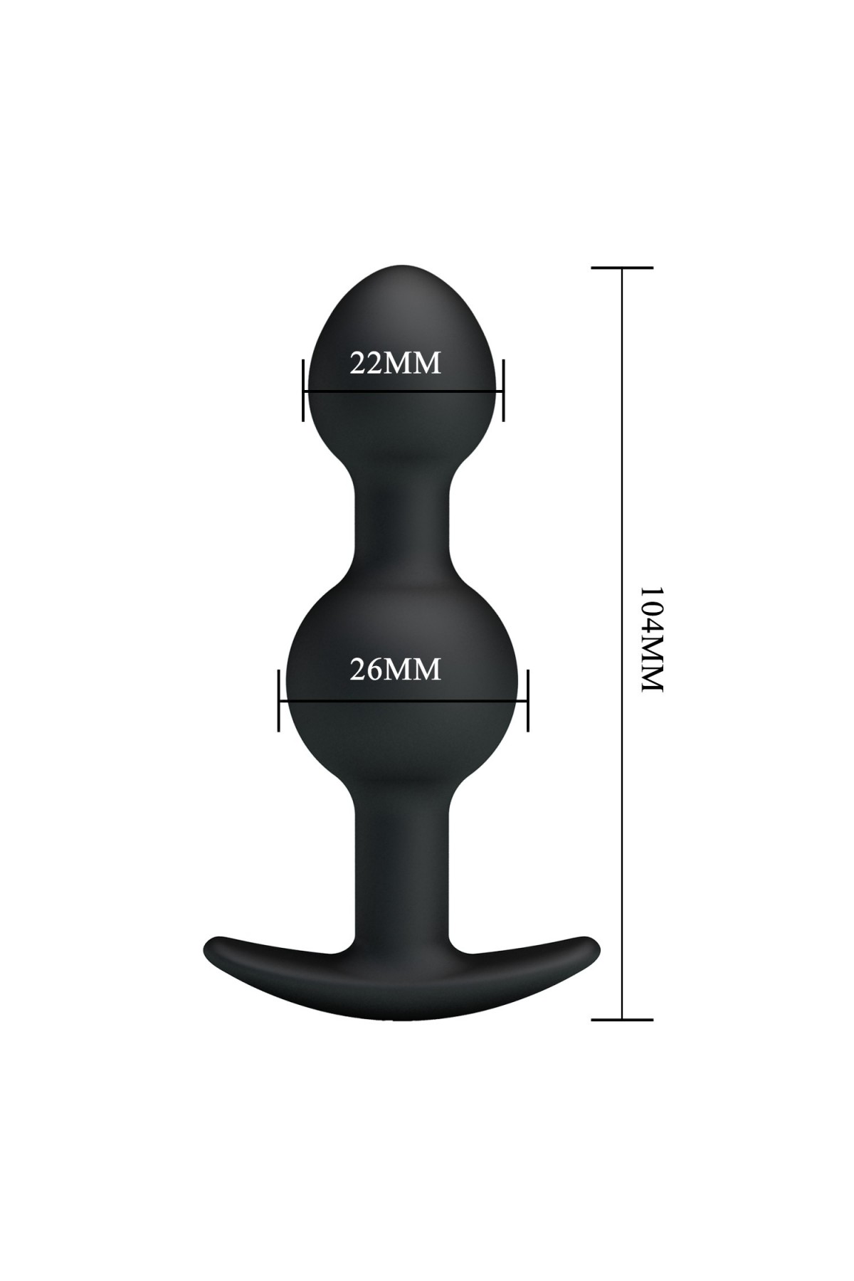 10,4 cm Çift Bilyeli Boğumlu Silikon Anal Plug