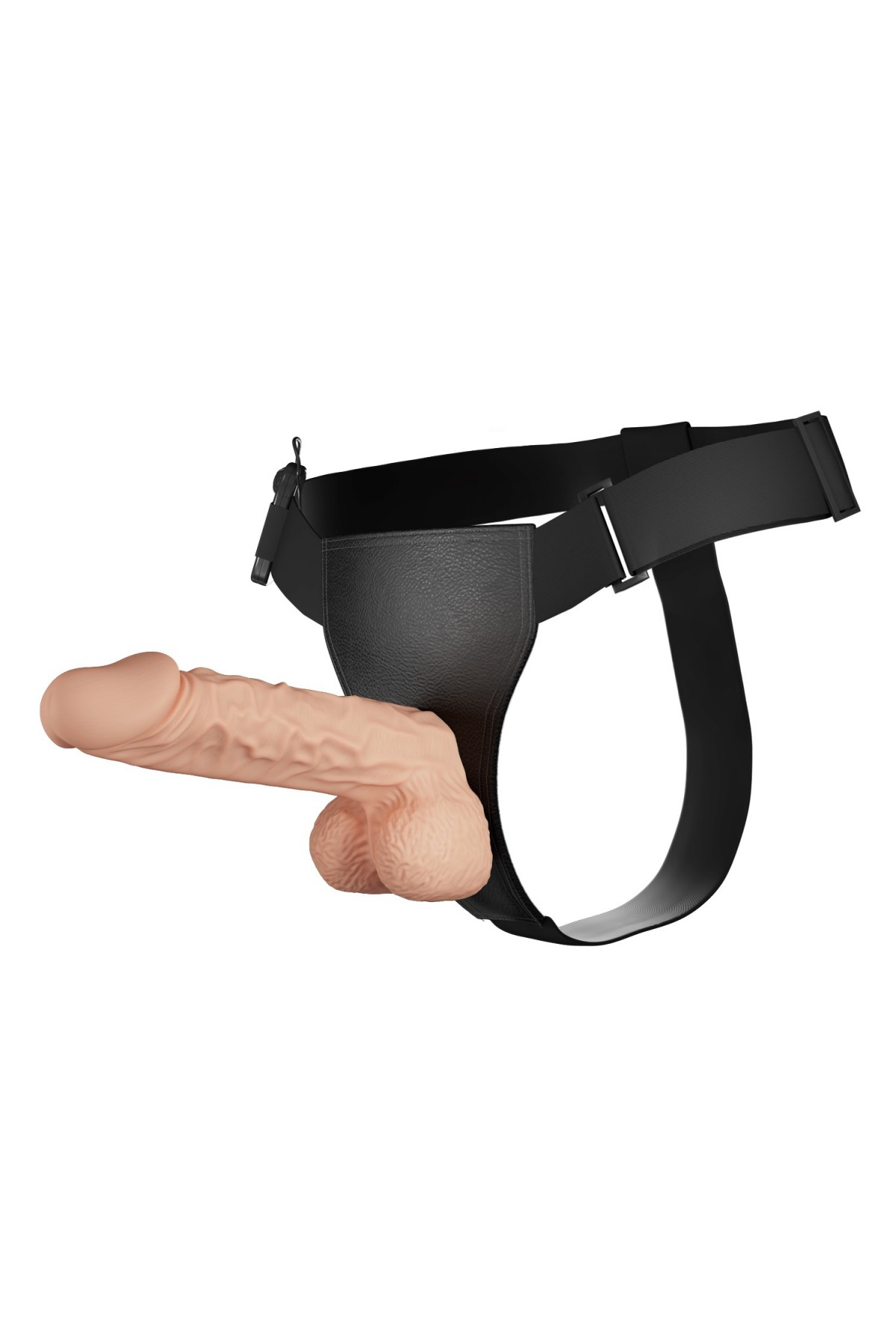 24 cm Belden Bağlamalı İçi Dolu Titreşimli Büyük Strapon Penis