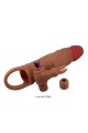 5 cm Dolgulu Uzatmalı Titreşimli Melez Gerçekçi Penis Kılıfı
