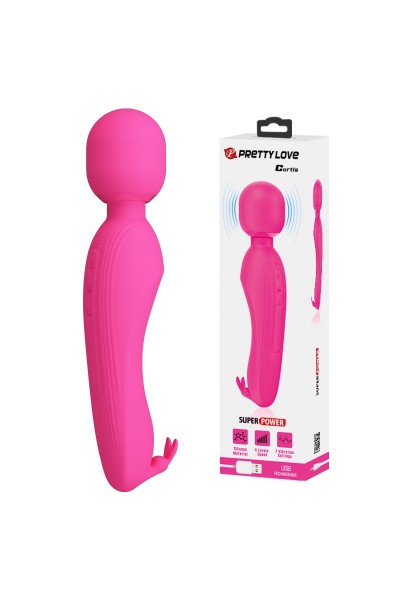 USB Şarjlı Silikon Masaj Wand Vibratör - Curtis (Pembe)